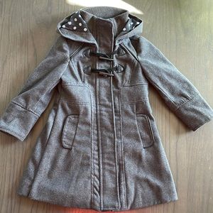 Toddlers Girls Faux Wool Pea Coat, 3T